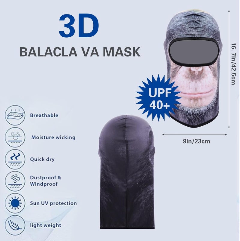 Cutewing Balaclava Mask 3D Print Full Face Mask Cooling Neck Gaiter Sun Protection Face Cover Mask Windproof Ski Mask - Image 3